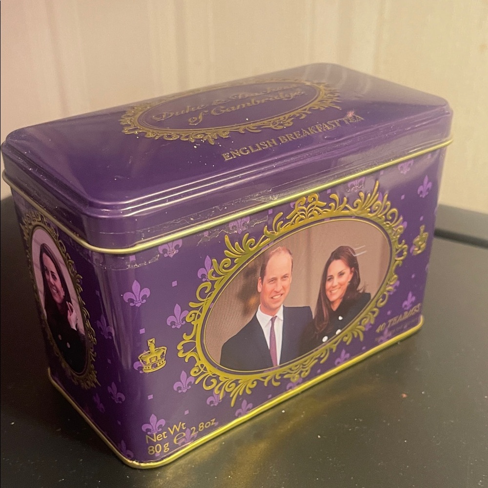 Duke and Duchess of Cambridge Purple English Breakfast Tea Tin